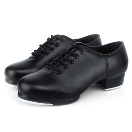 Tap Shoes - Lace Up Split Sole Shoes,Dance Equipment for Women and Men Adult Jazz Tap Dancing Black