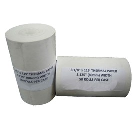 50 Thermal Receipt Paper Rolls, 3-1/8 Inch x 119 Feet