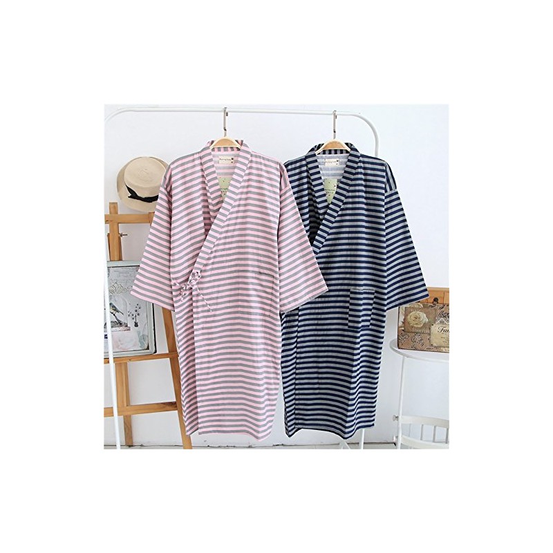 QCHOMEE Bathrobe, Jinbei, Pajamas, Yukata, Men's, Women's, 100% Cotton, Texture,