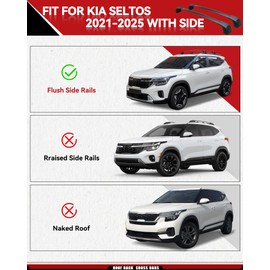Roof Rack Cross Bars Fit for Kia Seltos KX3 2021 2022 2023 2024 2025 Lockable Crossbars Black Roof Rails Crossbars Cargo Luggage
