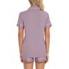 Senert Pajamas Set Short Sleeve Sleepwear Womens Button Down Nightwear