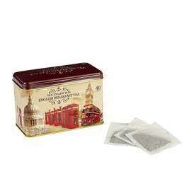 New English Teas - English Breakfast Tea 40 Tea Bags - British Vintage Tin