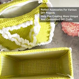 4 Pcs Plastic Mesh Canvas Sheet Square Cross Stitch Plastic Meshes Blank Rug Hooking Mesh Canvas Mat for DIY Crafts Embroidery Knit