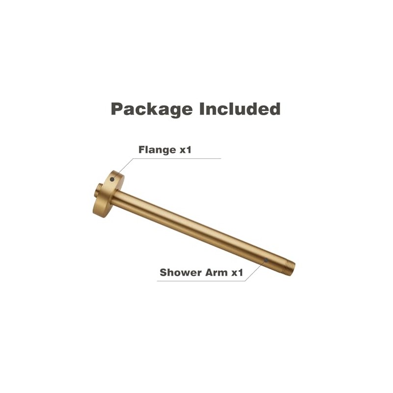 10 Inches Ceiling Mount Shower Arm and Flange, Champagne Bronze