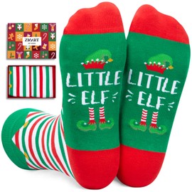 Zmart Christmas Gifts Stocking Socks for Women Men- Secret Santa Socks Xmas Stocking Stuffers for Teen Boys Girls, Elf Christmas Socks