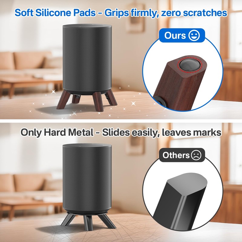 Premium Wooden Tripod Desk Stand for Sonos Era 100 Desktop