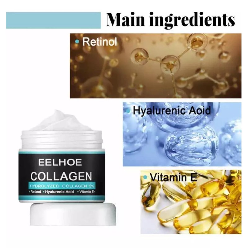 Eelhoe Crema Colágeno, Para Hombre, + Ácido Hialurónico + Retinol+v