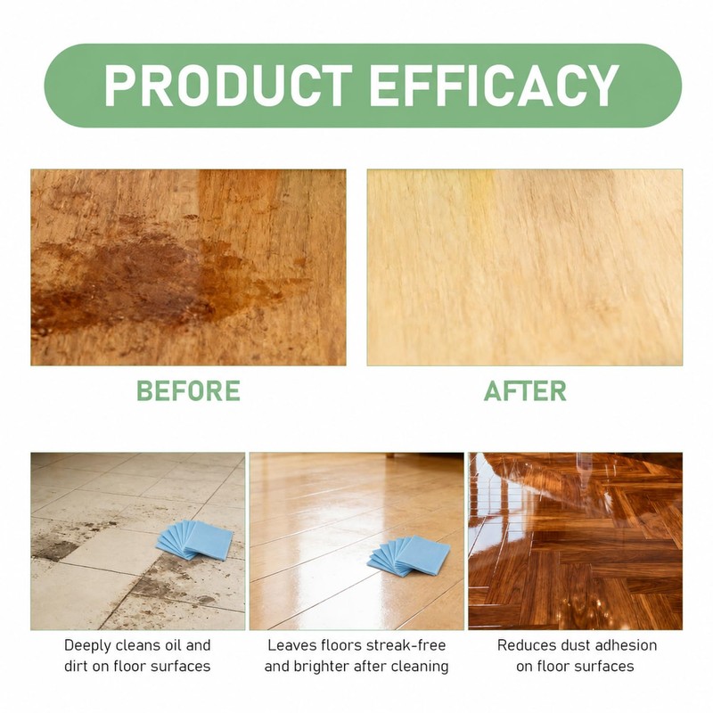 2Pcs Multi Purpose Floor Cleaning Sheet,Quick Shine Floor Cleaner,Multiple Effect