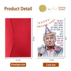 ACHICGIRL Funny Trump Mothers Day Card for Mom Grandma Wife, Happy Mothers Day Gifts for Mom, Great Mother's Day Card from Daughter Son