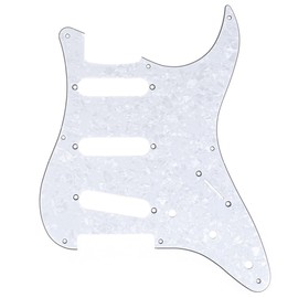Musiclily Pro 8 Hole 57 Stratocaster Pickguard for Japanese Fender Japan 57 Strat Electric Guitar, 4P White Pearl