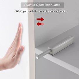 Magnetic Push Latch & Lock ZKRIOC 2 Pack Push to Open Door Latch Cabinet Hardware for Door Touch Latch and Catch Drawer Push Release Tip on Closet Close Strong Pop Out