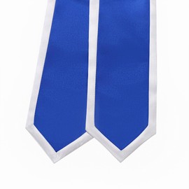 Ftyfty Unisex Adult Graduation Honor Stole Classic End With Trim 72" Long (Royal Blue with White Trim, 72" Long)