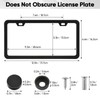 PBPAO 2 Pack License Plate Frames, 2 Holes Matte Black