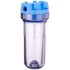 Pentair Pentek 150072 Traditional Standard Filter Housing, 3/4" NPT #10 Clear Water Filter Housing with Mounting Cap, 10-Inch, Blue/Clear