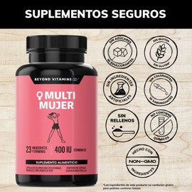 Multivitamínico para Mujer con 24 Ingredientes y Vitaminas | Suplemento de Vitaminas para Mujer con Vitamina D3, Vitamina E, Biotina | Suplemento Alimenticio en Cápsulas | Sin Azúcar - Ingredientes NON GMO (150 cápsulas)