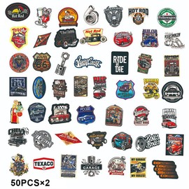 Classic Car Stickers, Pack of 100 Stickers, Classic Cars, Vintage Car Hot Rod Sticker Set, Waterproof Vinyl Graffiti Sticker for Car, Laptop, Skateboard, Suitcase for Children, Adults