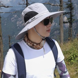 Sun Hat for Men Women Wide Brim Bucket Hat UV Protection Water Repellent Ventilated Hat for Fishing Hiking Garden Beach