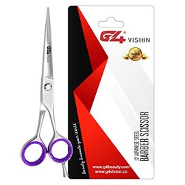 G4 J2 Japanese Barber Scissor for Hair Scissors Hair Trimming Razor Blue Rings Edge Cutting Haircut Shears Stainless Steel High Polish (5 Inch)