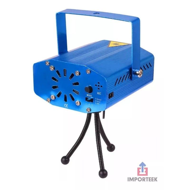 Importeek 3pz Proyector Laser Luz Led Audioritmico Color Figuras +