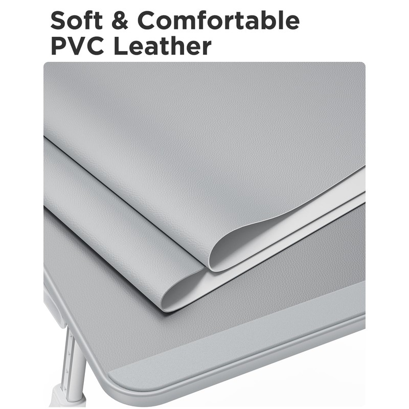 SAIJI Leather Lap Desk Laptop Bed Tray Table, Adjustable Laptop