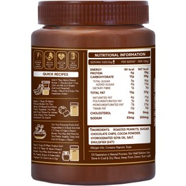 Alpino Chocolate Peanut Butter Smooth 1 KG / 35 Oz | Made With Roasted Peanuts, Cocoa Powder & Choco Chips | 100% Non-GMO | Gluten-Free | Vegan