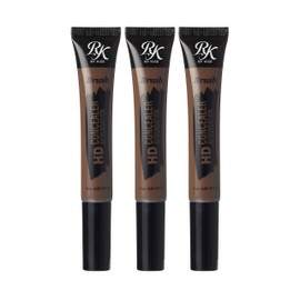 Ruby Kisses HD Brush Concealer & Foundation, Full Coverage, Color Correcting, Highlight, Contour 3 Pack (Dark Cocoa)