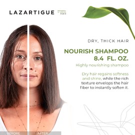 Lazartigue Lazartigue Nourish Shampoo, Shea & Babassu Butters, Intense Hydration for Dry Hair, Vegan, Sulfate & Silicone Free, 8.4 fl.oz.