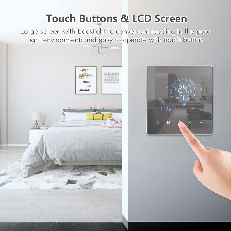 Decdeal Programmable Thermostat Floor Heating Thermostat 485 Modbus Thermostat WiFi
