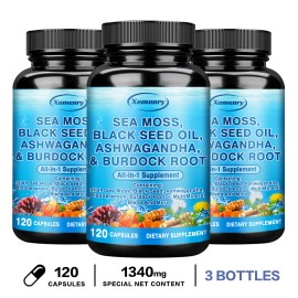xemenry Sea Moss, Black Seed Oil,Ashwagandh - Three bottle-Best choice