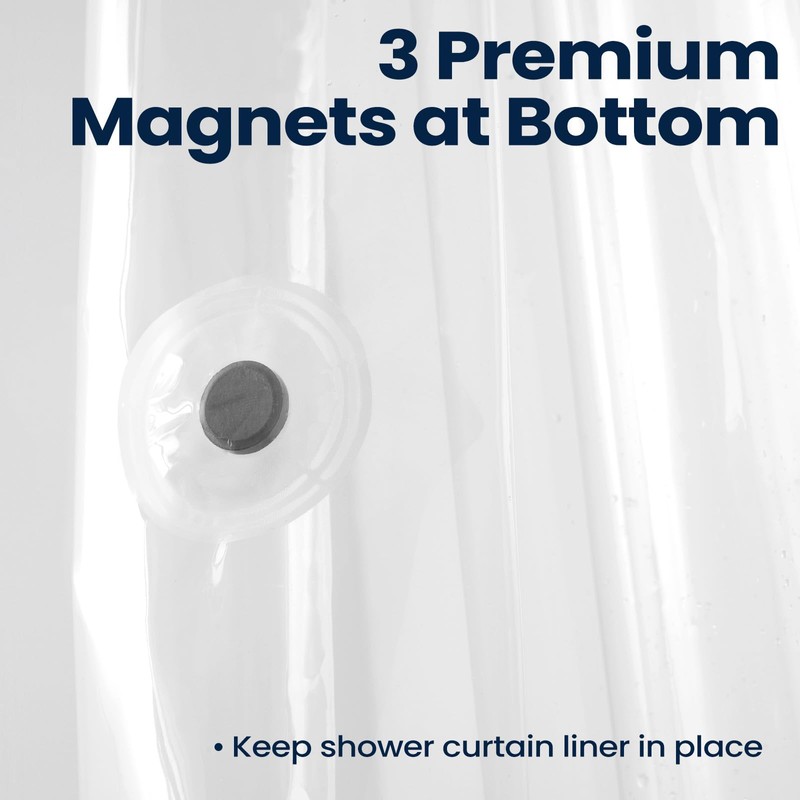 downluxe Clear Shower Curtain Liner, PEVA Lightweight Plastic Shower Liner