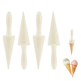 Pack of 4 Waffle Cone Rollers 14 cm Cone Baking Mould Ice Cone Mould DIY Moulds Plastic Ice Cream Cone Maker for Making DIY Waffles and Ice Cream Cones