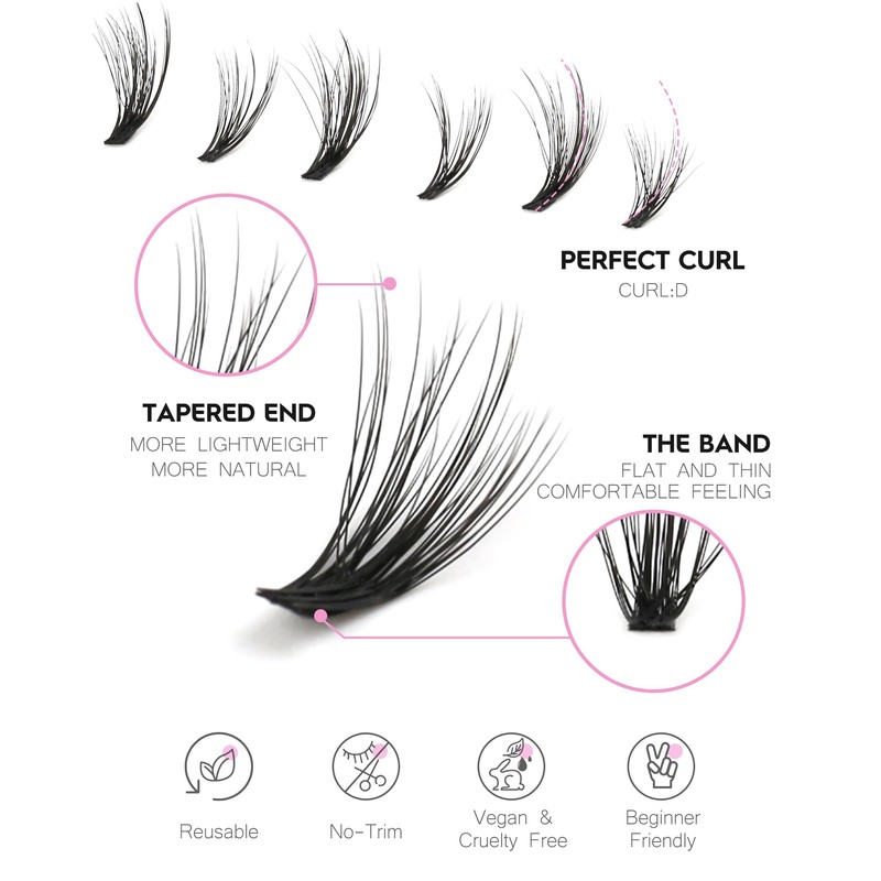 Jiocolor Lash Clusters Wispy Individual Lashes Natural Lashes Clusters 7