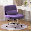 Warmiehomy Criss Cross Desk Chair with Wheels, Velvet Cross Legged