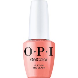 OPI GelColor Flex on the Beach | Opaque Bright Orange Crème UV Cure Gel Nail Polish | Vegan & HEMA Free, Long Lasting, High Shine
