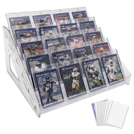 Zhang Xiaowen 4-Tier 12" Card Display Stand with Easy Clip-On Design - Compact Clip-On Shelf for PSA Graded Cards, Sports Cards (Baseball/Football), and Trading Card Storage