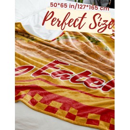 Taco Gifts for Women, Girls, Men, Mexicans, Taco Lovers, Taco Themed Blanket Throw 50x65 Inches