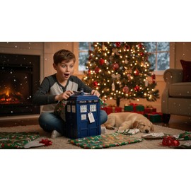 CEDAR ALPHA Wooden Tardis Cookie Jar, Desk Shed, Wood Desk Shed Pen Pencil Holder, Container