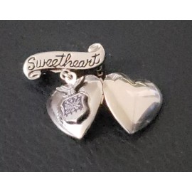SWEETHEART HEART US USAF CCT PJ Charm Bracelet LOCKET DOUBLE Military PHOTO