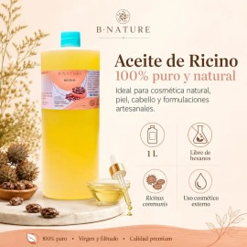 B Nature - Aceite De Ricino B Nature 1 L 100% Puro Libre De Hexanos - 1 L - Top Quality