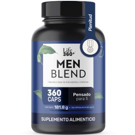 LIFE 360+ Multivitamínico All Men | 360 Cápsulas | Creatina Monohidratada, BCAA 2:1:1 (L-Leucina,L-Isoleucina,L-Valina) L-Arginina, Vitamina A, E, C, 