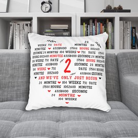 Petite Lili - 2 Years for Couple -Traditional Gift for Two Year of Marriage -Decorative Throw Pillowcase, Cotton Gift for 2nd Anniversary 18 x 18 Inch Cover Only (Cotton)