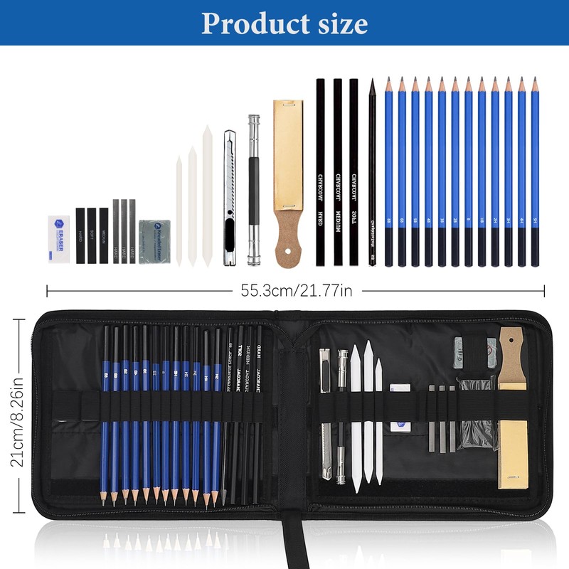 Lrocotanc Rofessionelle Drawing Sets 33 Pieces Sketching Pencils Drawing Pencils