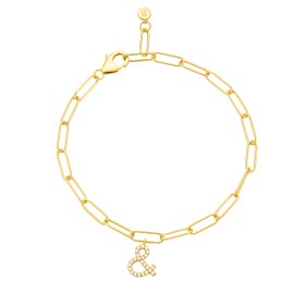 Brandlinger ® Women's Bracelet 925 Sterling Silver 18K Gold Plated (Gold and Silver) Pendant Symbol Love & or Heart Jewellery for Women and Girls, Yellow Gold