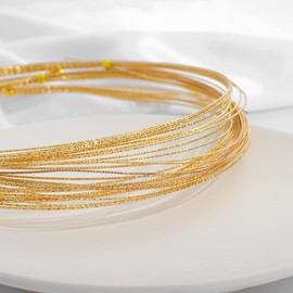Duories Jewellery wire, thin craft wire, bead wire for threading, jewellery wire, flower wire, thin, for DIY, anklets, bracelets, earrings, necklaces, rings, crafts, gold, 1 m x 1.0 mm