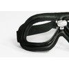 Motorradbrille schwarz klare Gläser schwarzer Rahmen ECHT LEDER