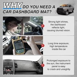 Cartist Funda para tablero Compatible con 2010-2018 Dodge Ram 1500 2500 3500 Accesorios Tapete para tablero antideslizante, protector de alfombra contra rayos UV y resplandor solar (sin HUD)