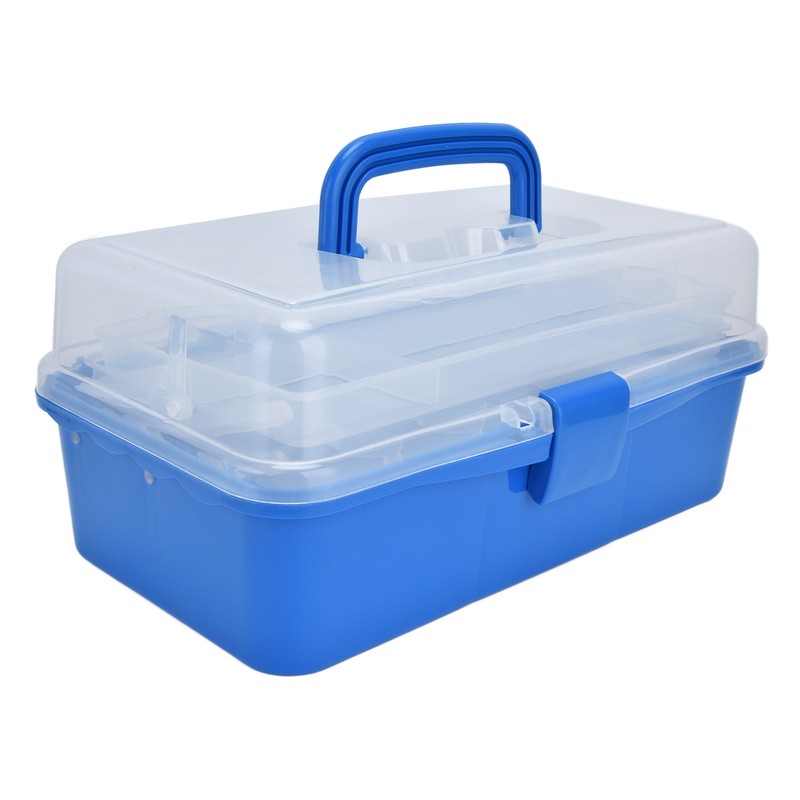 Plastic Storage Box Portable 3 Layer Folding Handheld Tool Organizer