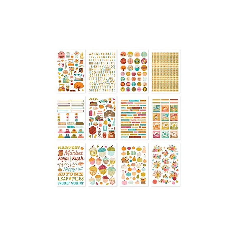SIMPLE STORIES Harvest Market, 871/Pkg Sticker Book 12/Sheets