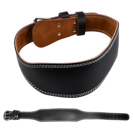 Leather Weightlifting Belt 4 Inch Training Belt Adjustable Bodybuilding Belt Weight Lifting Padded with Steel Roller Buckle for Bodybuilding, Strength Training, Weightlifting Weight Lifting Belt Men