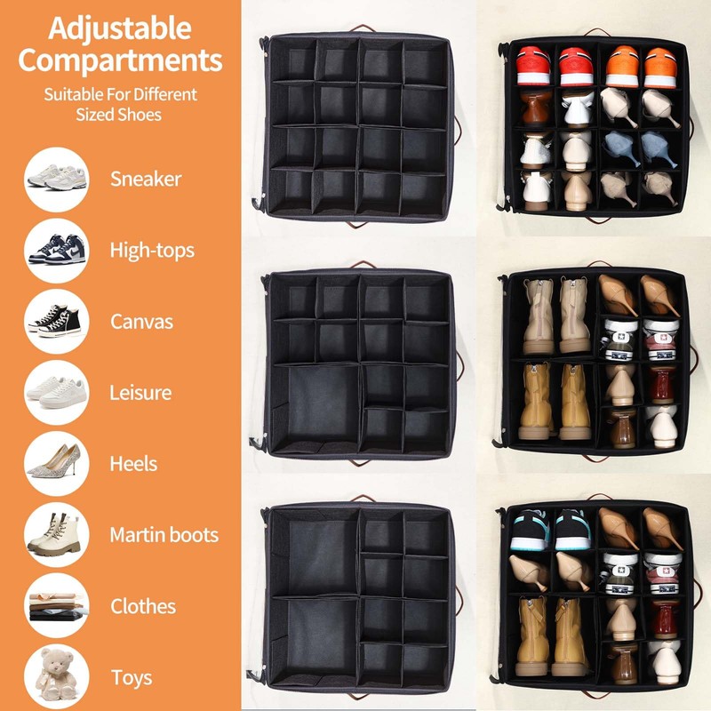 INSTY 2 Pack Shoe Organizer for Closet, Fits up to